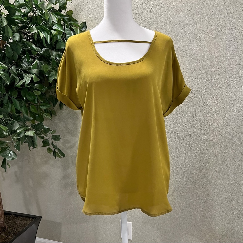 Lime Green Front Strip Blouse